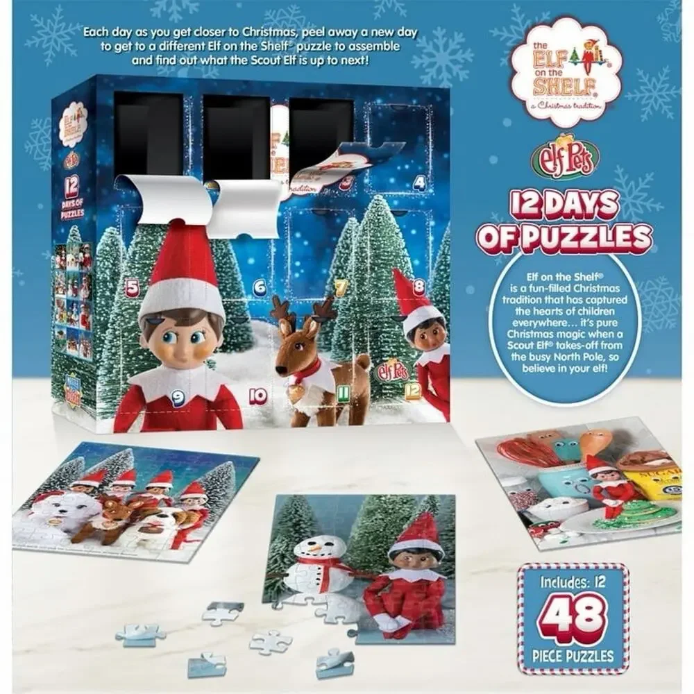 Elf on the Shelf Advent Calendar Jigsaw Puzzles 12 Days MasterPieces Brand New